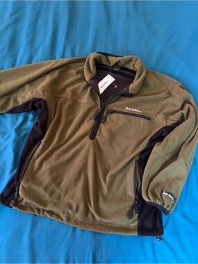 Iet Frans Olive Green Fleece Quarter-Zip Pullover